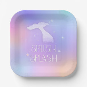 Assiettes En Carton Flamme grise Whimsical Sparkly Mermaid Anniversair