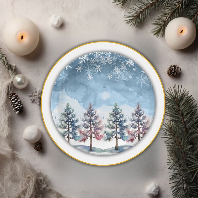 Assiettes En Carton Flammes de neige et Baby shower des pins (Créateur téléchargé)