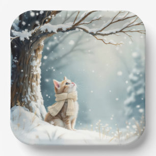 Assiettes En Carton Flammes de neige Kitty Watch
