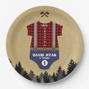 Assiettes En Carton Flannel Up Costume bébé Lumberjack Premier anniver