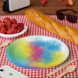 Assiettes En Carton flash de couleur