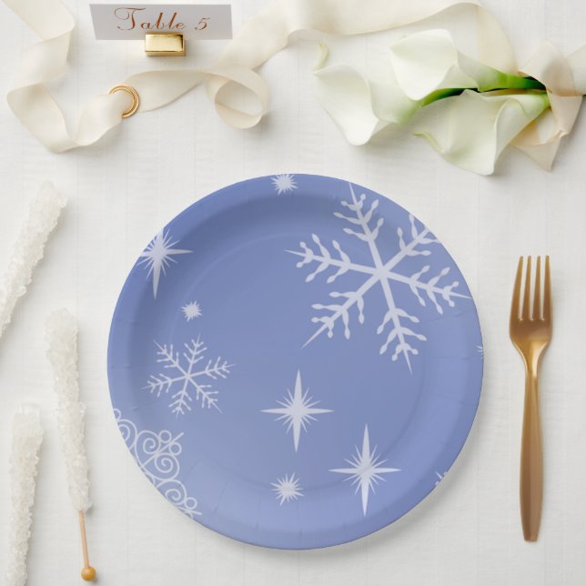 Assiettes En Carton Flèche-neige de vacances (Mariage)