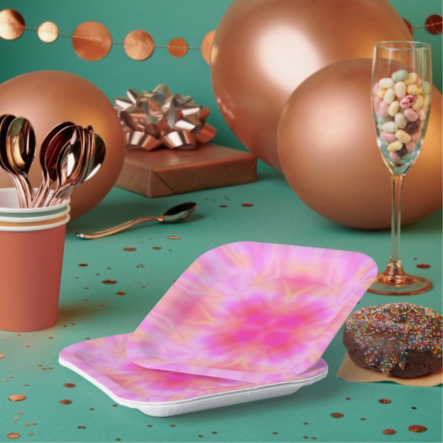 Assiettes En Carton Flèche rose (Multi)