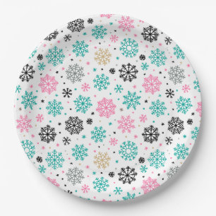 Assiettes En Carton Flèches de neige rétro
