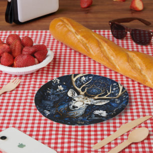 Assiettes En Carton Fleur céleste gothique de cerf de minuit 