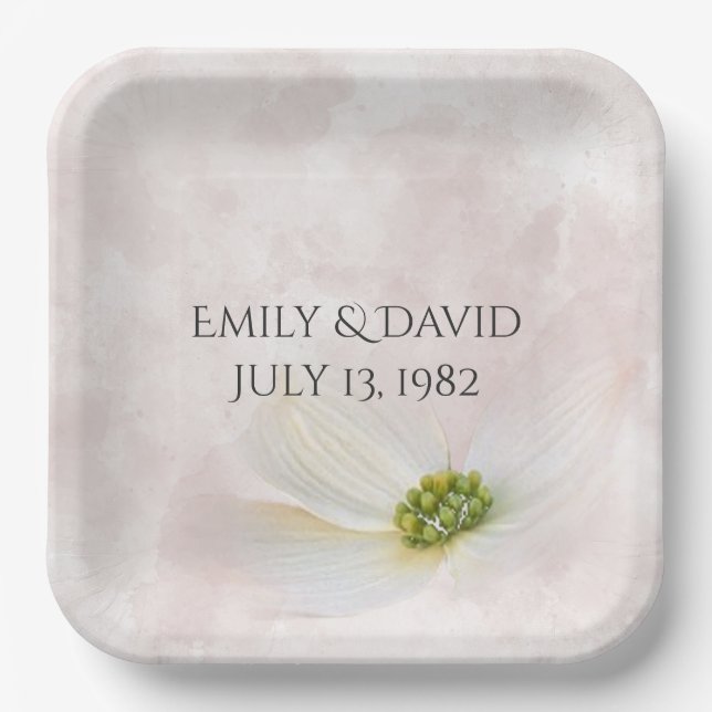 Assiettes En Carton Fleur Cosmos Anniversaire (Recto)