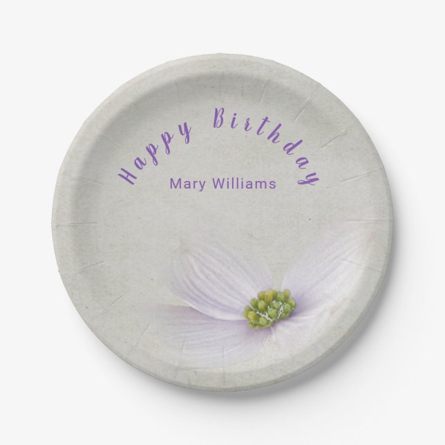 Assiettes En Carton fleur cosmos violet pastel (Devant)