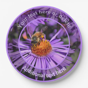 Assiettes En Carton Fleur d'aimer de miel Nature Fête personnalisée