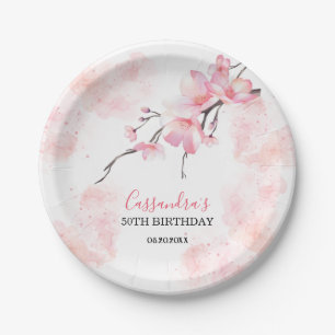 Assiettes En Carton Fleur de cerisier rose Fleur Anniversaire