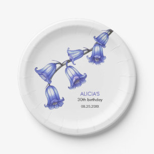 Assiettes En Carton Fleur de Jacinthe Bleue Chic Anniversaire