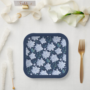 Assiettes En Carton Fleur de minuit -