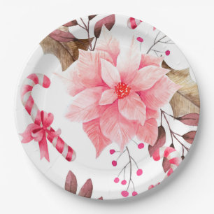 Assiettes En Carton Fleur de Noël