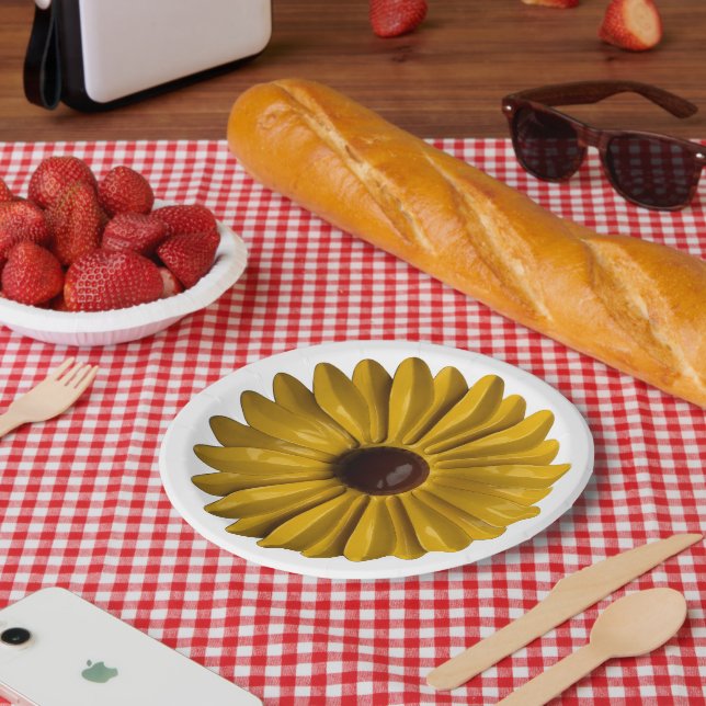 Assiettes En Carton Fleur de tournesol Pin Floral Spring Garden Party (Pique-nique)