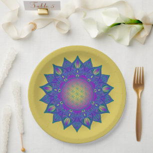 Assiettes En Carton Fleur De Vie - Mandala Indien 3
