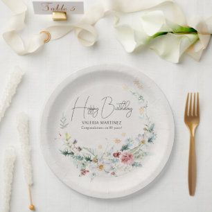 Assiettes En Carton Fleur d'hiver Fleur de neige 80e anniversaire