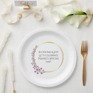 Assiettes En Carton Fleur d'or Fleur d'anniversaire