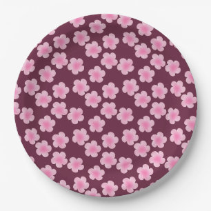 Assiettes En Carton Fleur Frangipani rose Motif sans couture