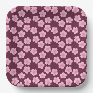 Assiettes En Carton Fleur Frangipani rose Motif sans couture