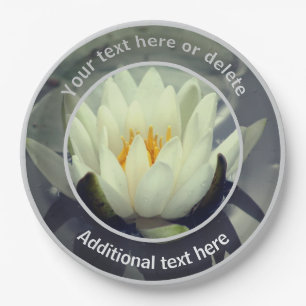 Assiettes En Carton Fleur Lily Lotus Blanche Fleur Personnalisée