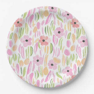 Assiettes En Carton Fleur pastel rétro (5)