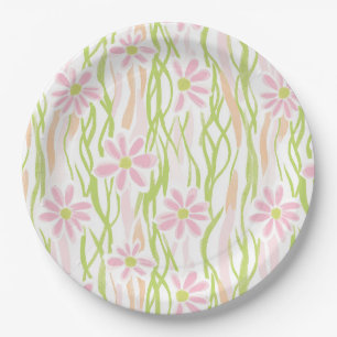 Assiettes En Carton Fleur pastel rétro (8)