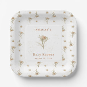 Assiettes En Carton Fleur sauvage alpin Edelweiss