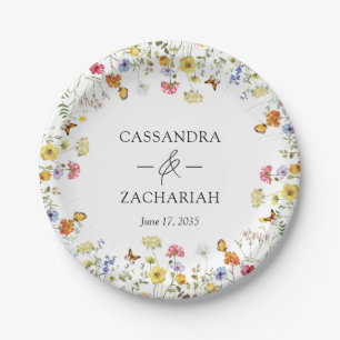 Assiettes En Carton Fleur sauvage Boho Wedding shower botanique