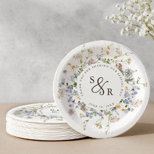 Assiettes En Carton Fleur sauvage de printemps coloré Meadow Garden Ma