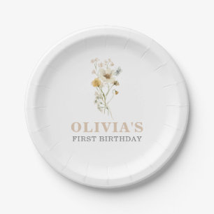 Assiettes En Carton Fleur sauvage Elegant jardin boho Premier annivers