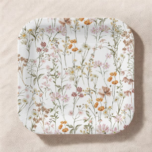 Assiettes En Carton Fleur sauvage en terre cuite Mariage Boho dans le 