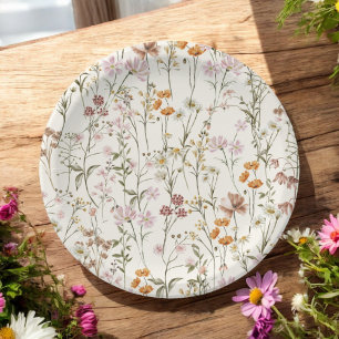 Assiettes En Carton Fleur sauvage en terre cuite Mariage Boho dans le