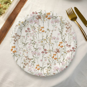 Assiettes En Carton Fleur sauvage en terre cuite Mariage Boho dans le 