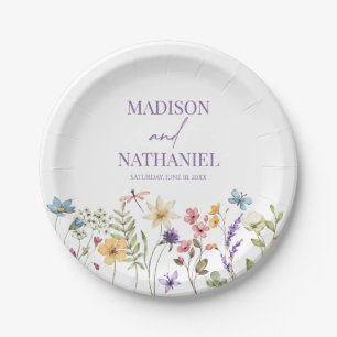 Assiettes En Carton Fleur sauvage Fleur Fleur Flore Jardin Mariage
