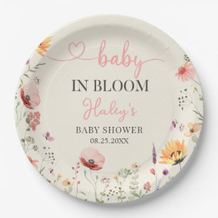 Assiettes En Carton Fleur sauvage Floral Baby in Bloom Douche Plaque e
