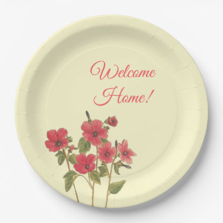 Assiettes En Carton Fleur sauvage rose et jaune Accueil Floral