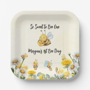 Assiettes En Carton Fleur sauvage So Sweet Bee One 1st Bee Day Anniver