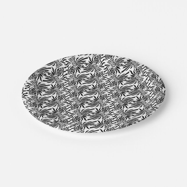 Assiettes En Carton Fleur sophistiquée (Angle)