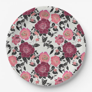 Assiettes En Carton Fleurs 1421 Plaques papier personnalisées 9"
