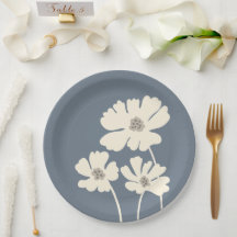 Fleurs Cosmos Silhouettes Mur Floral Moderne