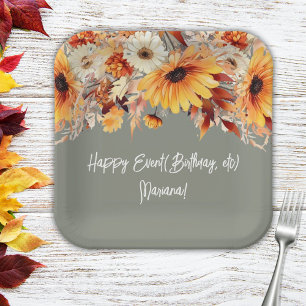 Assiettes En Carton Fleurs d'automne à la fête de Sage