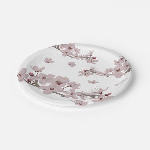 Assiettes En Carton Fleurs de cerisier flottantes
