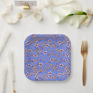 Assiettes En Carton Fleurs de cerisiers KiniArt