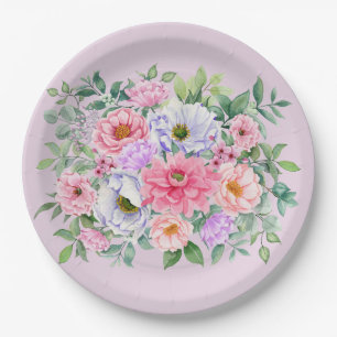 Assiettes En Carton Fleurs de Jardin d'été délicieuses