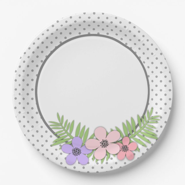 Assiettes En Carton Fleurs de papier (Devant)