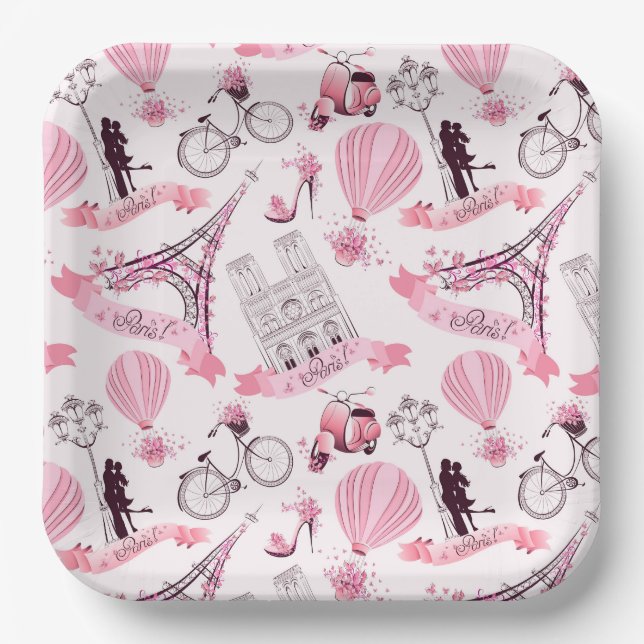 Assiettes En Carton Fleurs de Paris (Recto)