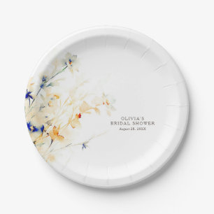 Assiettes En Carton Fleurs de Terre Élégant minimaliste