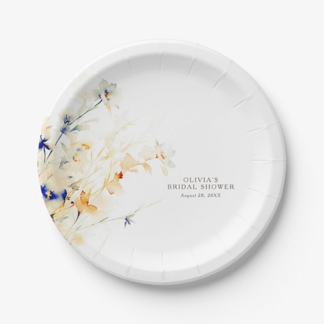 Assiettes En Carton Fleurs de Terre Élégant minimaliste (Devant)