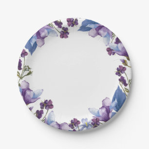 Assiettes En Carton Fleurs délicates de printemps Florale violette pri