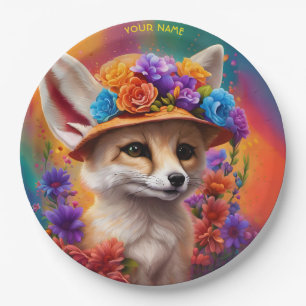 Assiettes En Carton Fleurs Fennec Fennec Fennec Imaginaire mignonnes