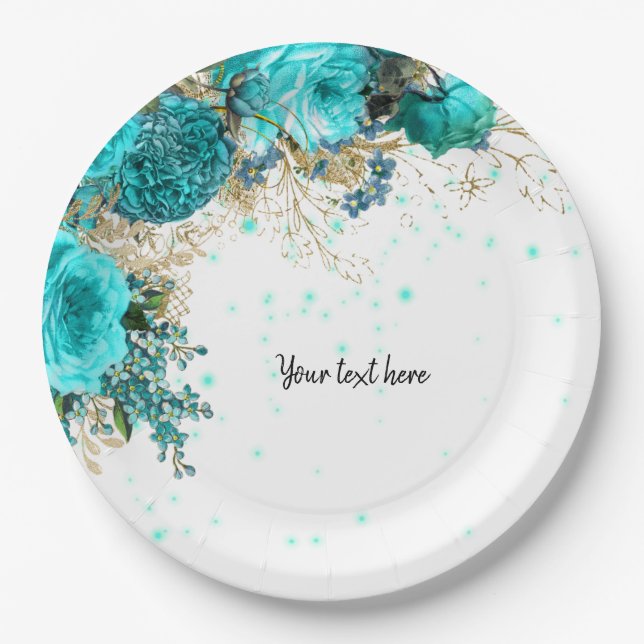 Assiettes En Carton Fleurs glam chic modernes pour toutes les occasion (Devant)